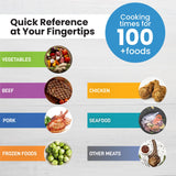 Air Fryer Magnetic Cheat Sheet Set - Air Fryer Accessories Cookbook - Easy to Use AirFryer Time Chart Set - Strong Magnet Quick Reference Cooking Guide for Frying (Black) LOTTELI KITCHEN