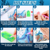 Cinnvoice 6 Pcs Ocean Animal Diamond Art Tabletop Decorations Sea Animal Centerpieces Octopus DIY Diamond Art Turtle Desktop Ornaments for Table Tabletop Decor Cinnvoice