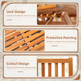 Devoko Outdoor Bench, 2-Person Garden Bench, Patio Wood Bench Outdoor Loveseat with Pull-Out Center Table for Backyard, Balcony and Patio and Garden (Log Color) Devoko