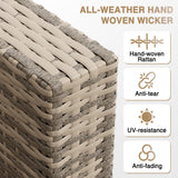 Aoxun Patio Furniture Sets, 8-Piece Outdoor Patio Furniture with 44'' Propane Gas Firepit Table, Wicker Outdoor Conversation Set Sectional Sofa for Backyard, Poolside, Garden (Black Cushion) Aoxun