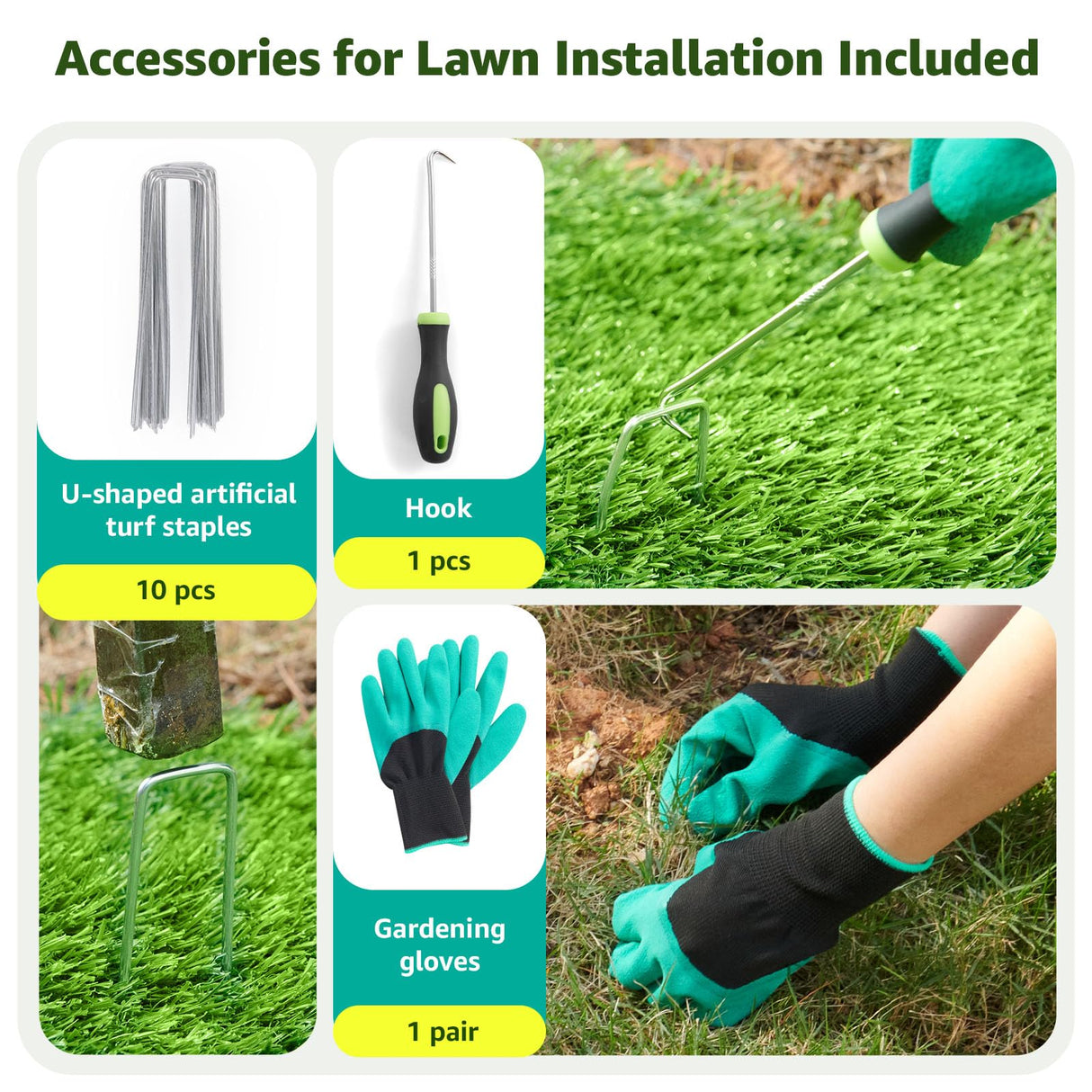 Artificial Grass Rug Outdoor Indoor 3ft x 5ft, Fake Grass Carpet Green Synthetic Grass Realistic Turf Rug with Drainage Holes for Garden Lawn Landscape Balcony Home Decoration PICK FOR LIFE