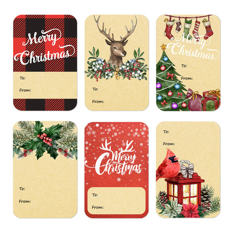 DreamBuilt 120pcs Christmas Gift Tags Stickers Self Adhesive - 2"x3" Christmas Name Tags for Gifts Festival - to from Gift Tag Stickers for Presents DreamBuilt