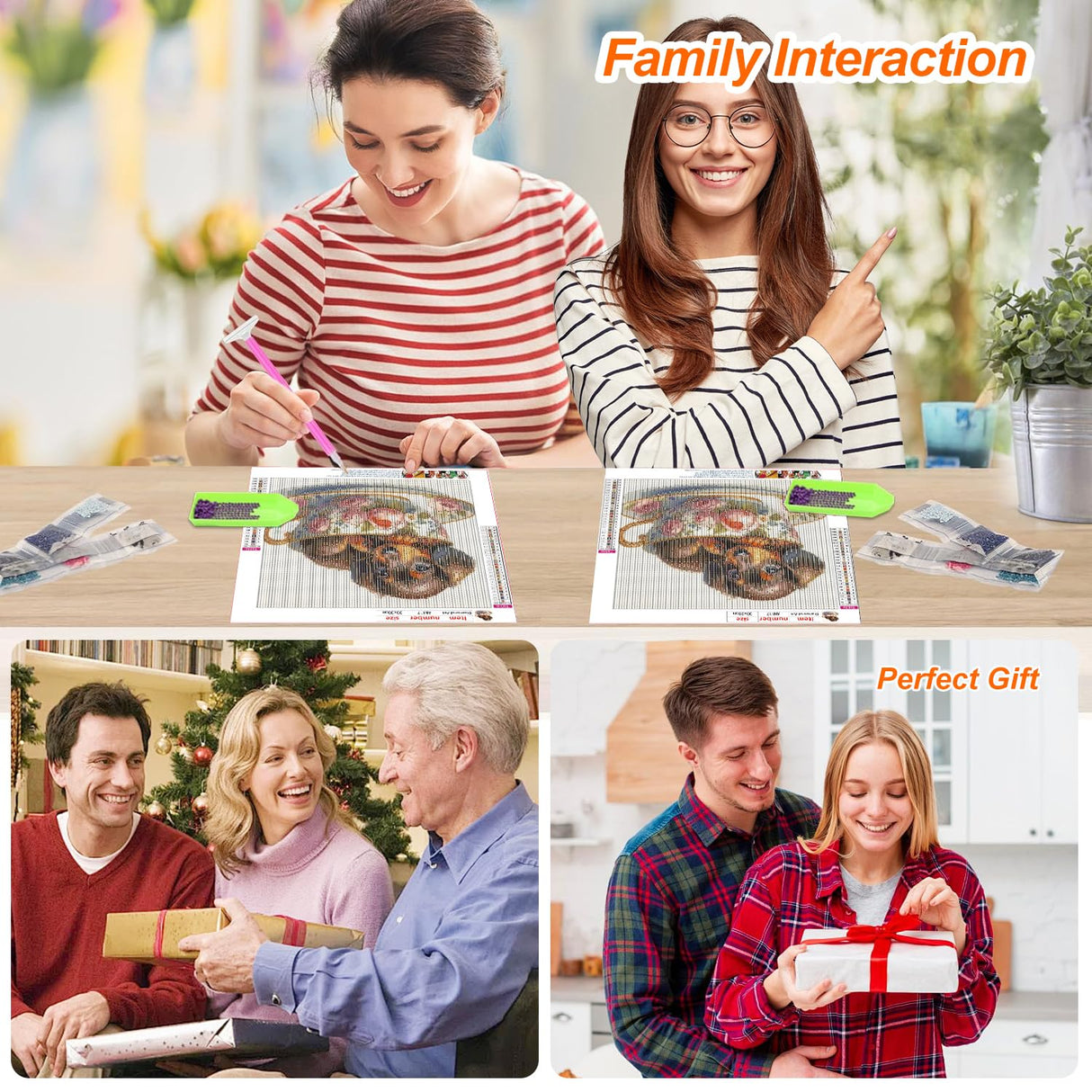 Anuver Dog Full Drill Diamond Art Kits for Beginner, DIY Diamond Painting Kits for Home Wall Decor, 12x12 Inch, Diamond Painting Kits for Adults Anuver