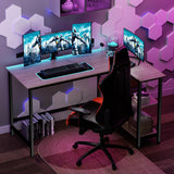 WOODYNLUX L Shaped Computer Desk - 43 Inch Home Office Desk with Shelf, Gaming Desk Corner Table for Work, Writing and Study, Space-Saving, Gray WOODYNLUX