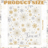 Buryeah 50'' x 60'' Winter Snowflake Throw Blanket White Let It Snow Blanket Plush Warm Gold Silver Christmas Winter Decor for Sofa Couch Bed Buryeah