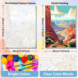 4 Pack National Park Paint by Numbers Kit for Adults with Wooden Frame, Landscape Paint by Numbers for Adults, National Park Adult Paint by Numbers Kit with Wooden Easel for Home Decor Gift 8x12 Inch xcemhil