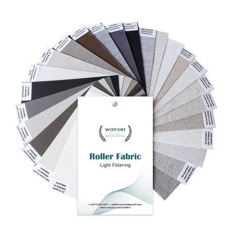 Motorized Roller Shade, Fabric Sample of 50%/70% Blackout Smart Blind WEFFORT