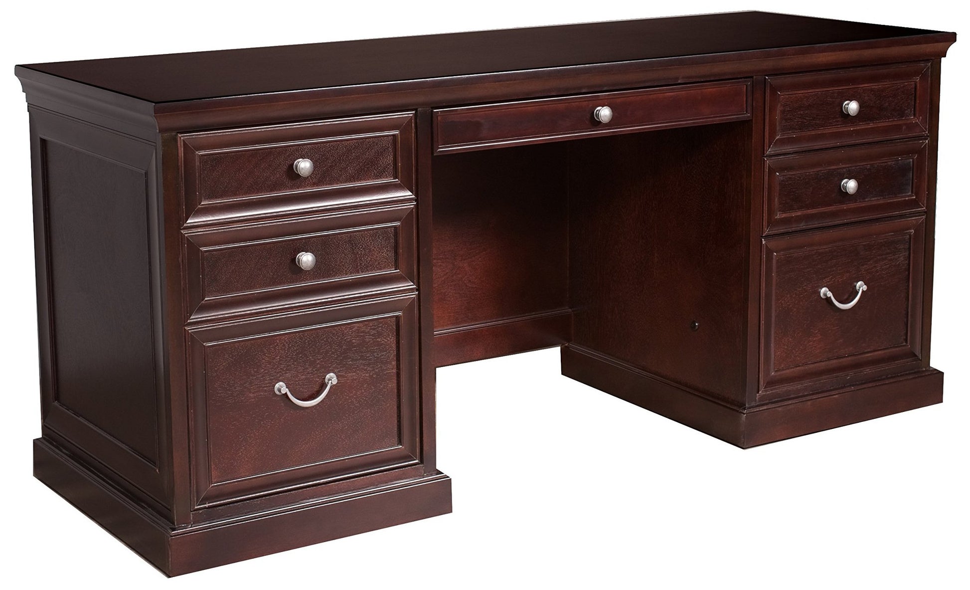 Martin Furniture Fulton Computer Credenza, Fully Assembled, Brown - WoodArtSupply