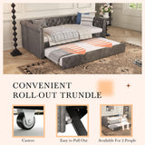 Christopher Knight Home Upholstered Daybed with Trundle, Twin Size Trundle Sofa Bed, Couch Bed with Backrest and Curved Armrests, No Box Spring Needed, for Living Room, Bedroom and Guest Room, Grey Christopher Knight Home