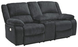 Signature Design by Ashley Draycoll Power Double Reclining Loveseat with Storage Console & USB Plug, Dark Gray Signature Design by Ashley