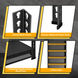 SDXYSTCE 48" W Garage Shelving Heavy Duty, 1500LBS Loads Shelving Units and Storage Racks, 3-Tier Metal Garage Storage Shelves, Industrial Utility Shelf Heavy Duty,48" Wx16 Dx39 H, Black SDXYSTCE