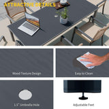 Kingdura 7 Piece Patio Dining Sets, Outdoor Furniture Set of 6 Ratten Wicker Chairs with Cushions and Dining Table with Umbrella Hole, All-Weather Outdoor Furniture Conversation Set for Backyard Kingdura