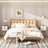 JAXPETY Nightstands Set of 2, Night Stand with Drawers, Bedside Tables with Solid Wood Legs and Large Storage Space, End Table, Side Table, for Bedroom, Natural JAXPETY