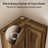 Tribesigns 70.8" Tall Corner Cabinet, Farmhouse Storage Cabinet with 4 Doors & 5 Storage Shelves, Wood Cupboard with Barn Door, Home Space Saver for Living Room, Kitchen, Laundry Room, Rustic Brown Tribesigns