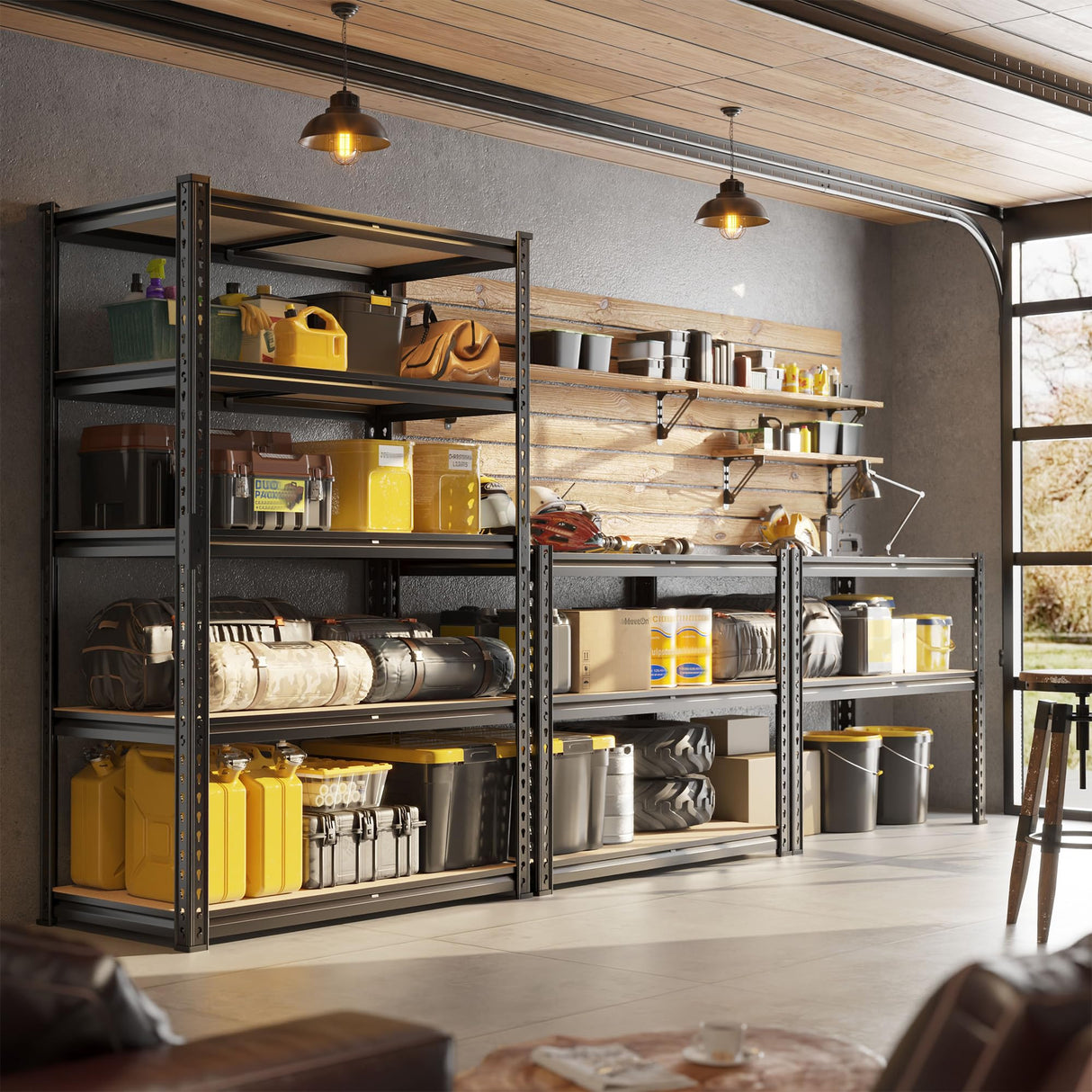 DurayLoly 63" H Garage Shelving 31.5" W Storage Shelves Adjustable 2000LBS Metal Shelving Heavy Duty 5 TierGarage Shelves for Pantry Kitchen Closet Basement Warehouse DurayLoly