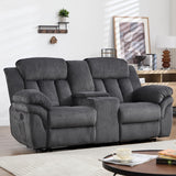 CANMOV Recliner Sofa Set, Manual Recliner Loveseat with Overstuffed Armrest for Living Room,Bedroom Furniture,Office,2 Seat Grey CANMOV
