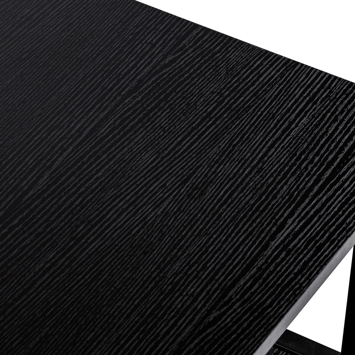 ChooChoo Mission Coffee Table, Black Wood Living Room Table with Shelf, 40 Black ChooChoo