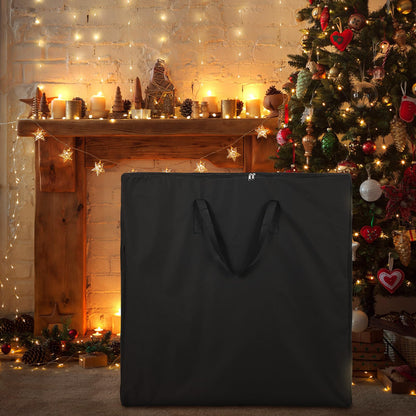 Oudain Pop Up Christmas Tree Storage Bag Large Tree Storage Container Oxford Polyester Christmas Tree Bag with Handles and Zippers for Pop Up Christmas Tree Decorations (Black,34 x 34 x 4.7 Inch)