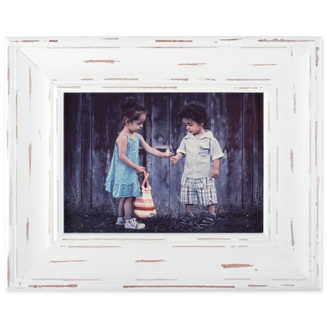 DII Distressed Wooden Picture Frame Collection Rustic Farmhouse Inspired, 5x7, White DII