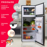 Frigidaire EFR751 2 Door Apartment Size Refrigerator/Freezer Combo, 7.5 cu ft, Platinum Series, Stainless, 23" D x 21.5" W x 55.5" H, Stainless Steel Frigidaire