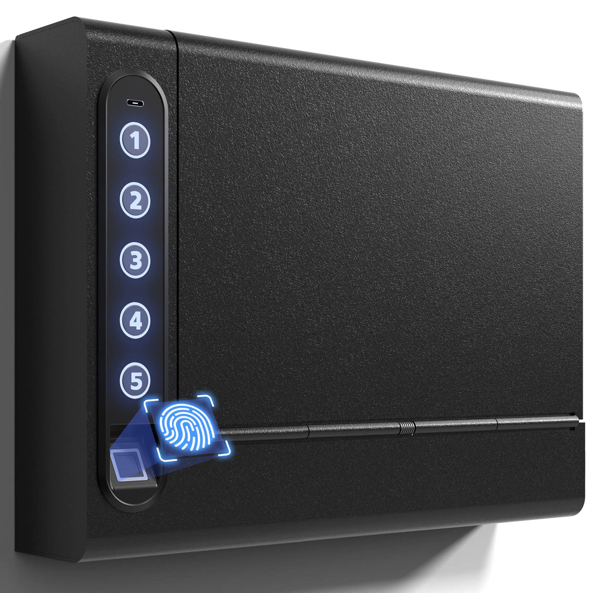 XDeer Wall Gun Safe, Biometric Gun Safes for Pistols, Quick-Access Handgun with Fingerprint & Digital Key Pad, Pistol Safe for Home, Up to 1 Full-size pistol XDeer