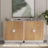 TUSY 4-Piece Large TV Stand with Bookshelves for TVs up to 75”, Wall Unit Entertainment Center with Doors, TV Cabinet for Living Room, Bedroom & Home Theater, White TUSY