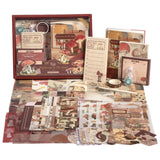 Scrapbook Photo Album Supplies Kit with Tweezers and Glue Tape – Vintage Aesthetic Junk Journaling Set, Scrapbooking Paper, Sticker Pack, Notebook, Stationery Kit, Gift for Adults Teens (Mushroom) imoon