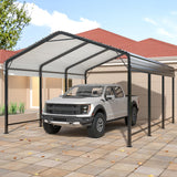AIRWIRE 10x15 Metal Carport Carports with Enhanced Base Heavy Duty Garage Outdoor Galvanized Car Shelter for Car, Boats and Truck AirWire