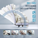 Furmax Gaming Chair, Ergonomic Office Chair, Reclining Height Adjustable Leather High Back Executive Desk Chair with Footrest and Lumbar Support (White) Furmax