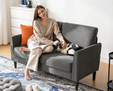 LINSY Loveseat Sofa Couch - Comfy 58" Small Loveseat for Small Spaces Modern Couches with Thick Cushion, Ergonomic Design Soft Sofa for Living Room Bedroom Apartment (Dark Grey) LINSY
