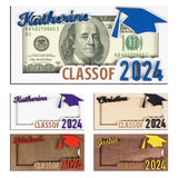 2024 Personalized Graduation Money Gift Holder, Custom Wooden Graduation Cash Holder Card Box, Class of 2024 Senior Gift for Graduates High School Students, Customize Present for Her Him Meigmi