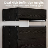 IRONCK Night Stand, LED Nightstand with 3 Drawers, Modern Bedside Table with Storage, End Table for Bedroom, Black IRONCK