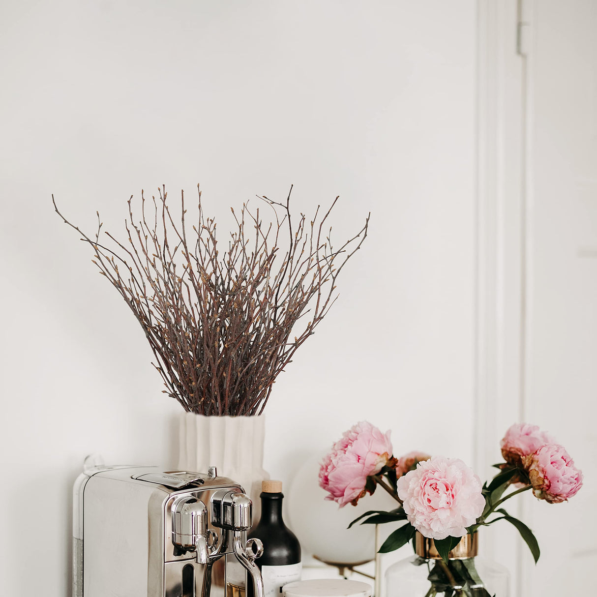 Uieke 50PCS Birch Twigs – 17 Inch Natural Dried Plants Decorative Birch Branches for DIY Crafts, Birch Sticks for Vases Wedding Arrangements Home Wreath Decor Uieke