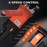 Surface Conditioning Tool 1400W, Burnishing Polishing Machine with 8 Variable Speed, Electric Handheld Stainless Steel Polisher Set, Metal Burnishing Machine Kit with Burnishing Wheel, Red GEVEELIFE