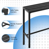 Yaheetech Outdoor Bar Table, 39'' Square Bar Height Dining Table with Weather Resistant Waterproof Top, Outdoor Furniture for Hot Tub, Garden, Patio, Pool Deck, Lawn, Poolside Black Yaheetech