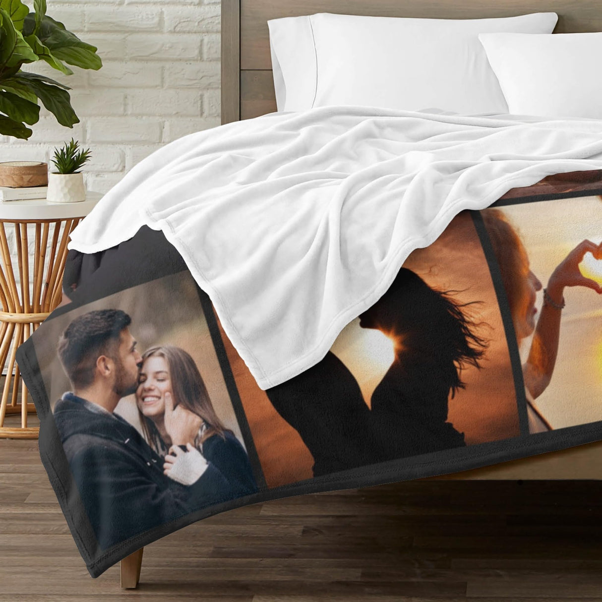 Custom Blanket with Picture Text Customized Blanket Thows Personalized Blanket Customizable Blanket Photo Blankets Customize Valentines Day Gifts for Mom Dad Couple Girlfriend Boyfriend Wife Husband Printwoo