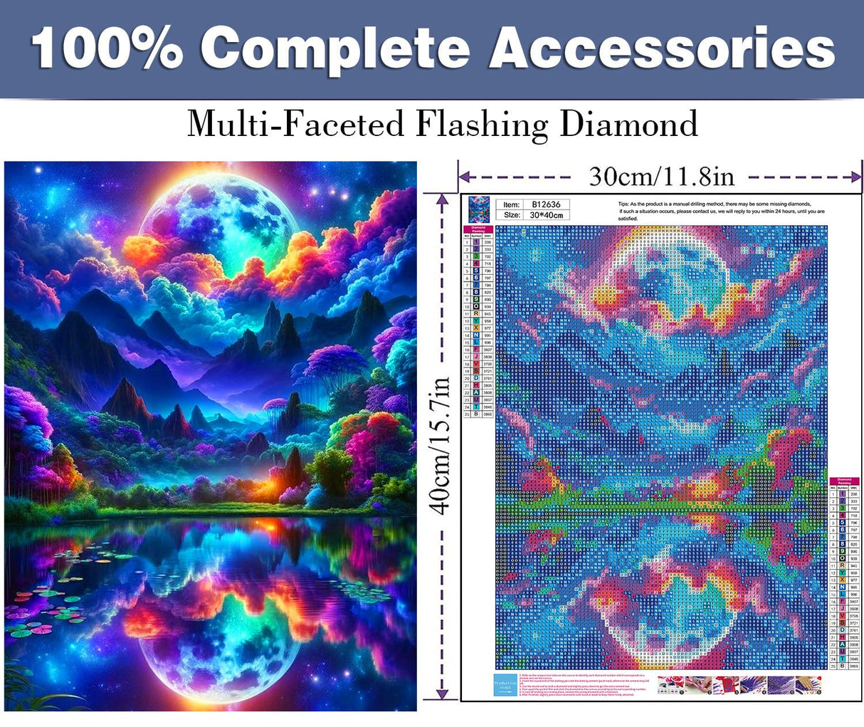 ijbnhd Moon Diamond Painting Art Kit for Adults Abstract Mountain Diamond Art Painting for Beginners Full Drill Round Gem Art Painting for Crafts Home Wall Decor Gift 12x16inch ijbnhd