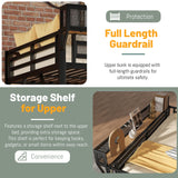 MoproBeti Queen Size Loft Bed Frame for Adults,Metal Lofts Bed Queen with Stairs & Storage Shelves, Heavy Duty High LoftBed with Wardrobe for Teens,Girls Boys, No Box Spring Needed, No Noise, Black MoproBeti