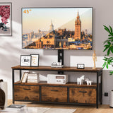 TV Stand with Mount and Power Outlet, Swivel TV Stands Mount with LED Lights for 32/45/55/60/65 inch TVs, Entertainment Center with Storage/Drawers, Media Console TV Stands for Living Room, Bedroom MJOMKN