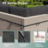 Aukreolis 10 Pieces Patio Furniture Set, Outdoor Sectional Wicker Sofa with Thick Cushions and Storage Coffee Table, Rattan Patio Conversation Sets for Deck Yard Poolside, Black Aukreolis