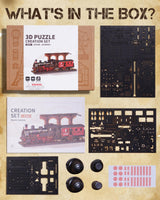 ROBOTIME 3D Puzzles for Adults Wooden Puzzle DIY Model Steampunk Train Kit to Build Wood Craft Kit Toy Hobby Gift Home Decor (Steam Journey) ROBOTIME