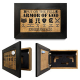 Full Armor of God Wall Gun Safe - Religious Hidden Gun Safe - Handcrafted Concealment Furniture for Guns - Quick Access Firearm Storage with Magnetic Lock - Hidden Shelf Safe by Bellewood Designs Bellewood Designs