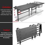 GDLF Upgraded Balcony Table Outdoor Patio Bar Table with Durable Composite Tabletop Aluminum Alloy Frame Hanging Folding Adjustable with Removable Ice Bucket, Easy Assembly (10Mins),43.5" L GDLF