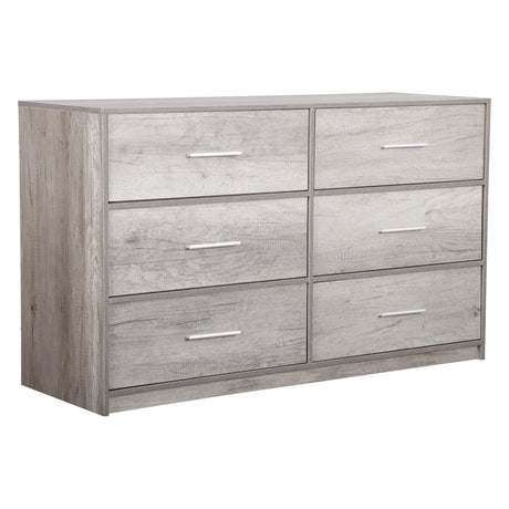 Modern 6-Drawer Dresser with Spacious Storage,Sturdy Wood Frame, and Large Capacity Drawers, Dressers for Bedroom, Home Organization Storage for Living Room or Hallway, Grey Techni Home