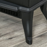 HOMCOM 17" Freestanding Electric Fireplace Stove, Fire Place Heater with Realistic Logs and Flame Effect and Overheat Protection, 750W/1500W, Black HOMCOM