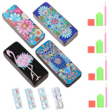 Tcwhniev 4Pcs PU Leather Diamond Art Kits Eyeglass Case, Unique DIY Diamond Sunglasses Case with Soft Lining, Gem Art Paint by Diamonds Dots for Beginner Craft Lover Women Tcwhniev