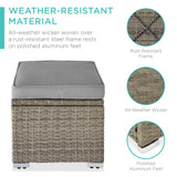 Best Choice Products Set of 2 Wicker Ottomans, Multipurpose Outdoor Furniture for Patio, Backyard, Additional Seating, Footrest, Side Table w/Storage, Removable Cushions - Cement Gray/Taupe Best Choice Products