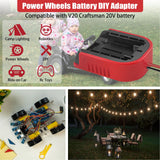 1Pack Power Wheel Adapter for Craftsman 20V Lithium Battery Adapter Kit with Switch & Fuses & Wire Terminals, with 14 Gauge Wire,Power Convertor for DIY Ride On Truck,RC Toys,Robotics and Work Lights DEWDYS