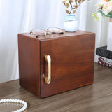 Kendal Wooden Jewelry Box for Women, Wooden Jewelry Organizer, 4-Layer Jewelry Organizer Box with Side Door, Single Door Jewelry Holder Organizer for Earrings, Necklaces, Rings Kendal