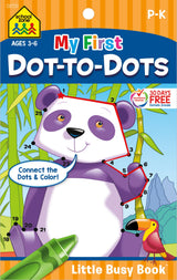 School Zone My First Dot-to-Dots Workbook: 48 Pages, Pre-K, Preschool, Kindergarten, Activity Pad, Connect the Dots, Numbers 1-25, Coloring, Ages 3 to 6 (Little Busy Book Series) School Zone